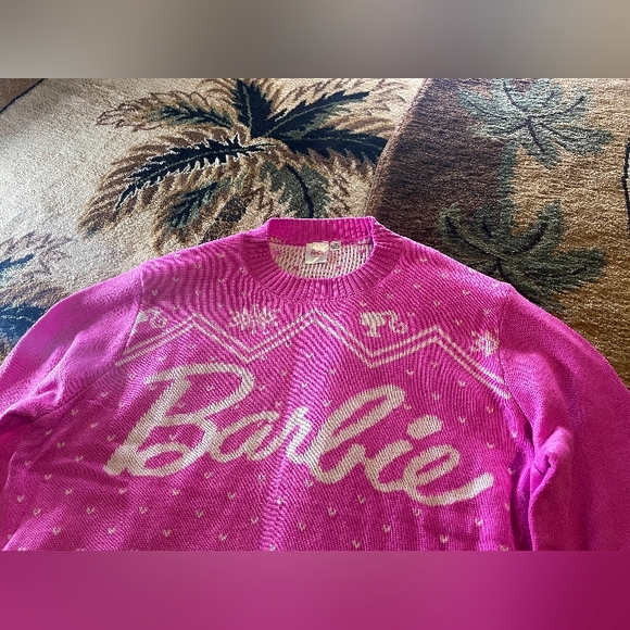 Pink Barbie 💅💖 Fall Winter Christmas Holiday Mattel Signature Sweater S M XL NEW - Picture 6 of 7